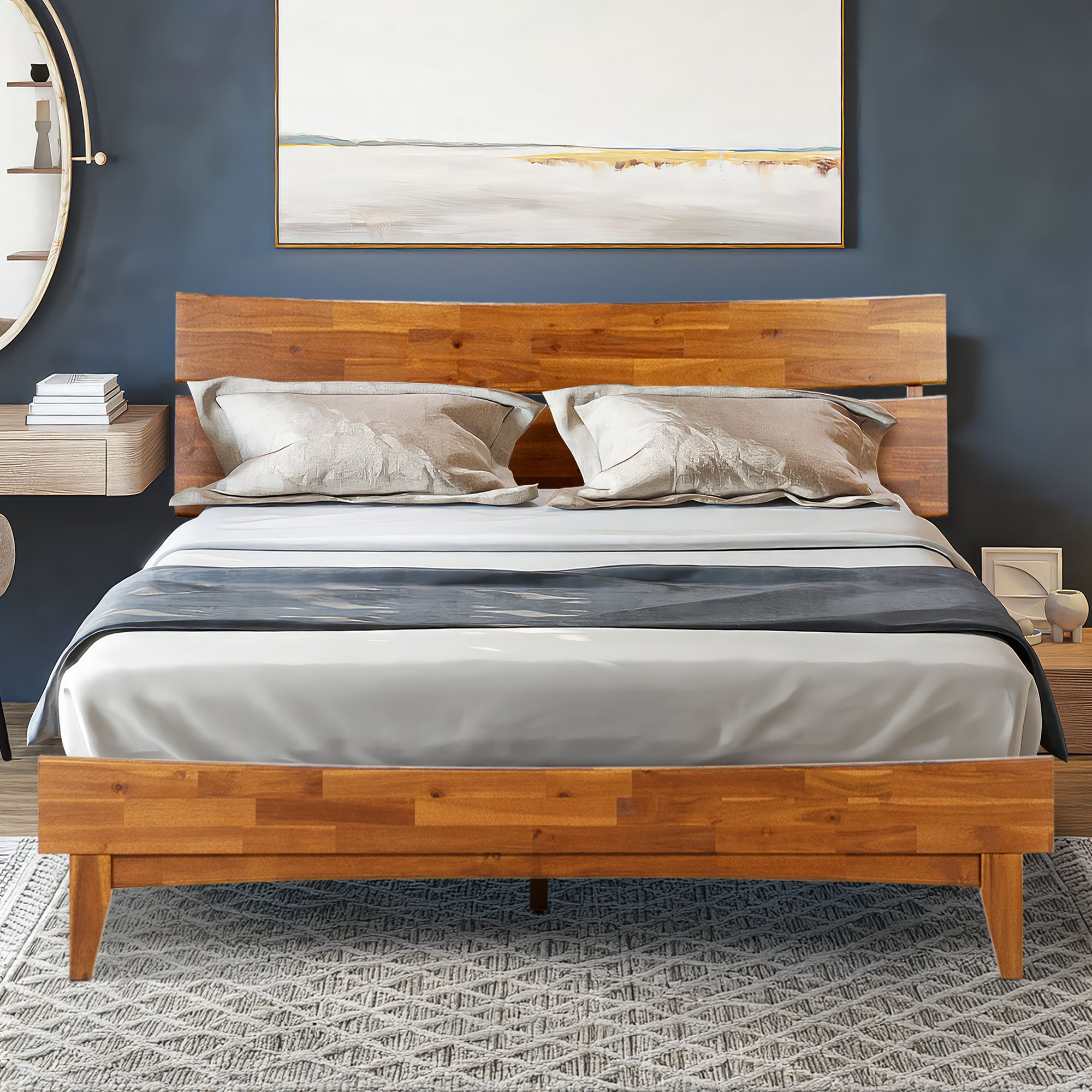 Cadre de lit plateforme en bois Aurora Deluxe