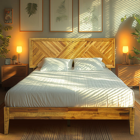Cadre de lit plateforme en bois Sierra Deluxe 