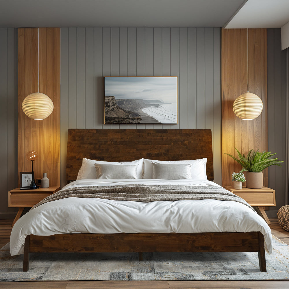 Acacia Serenity Deluxe Wood Platform Bed Frame