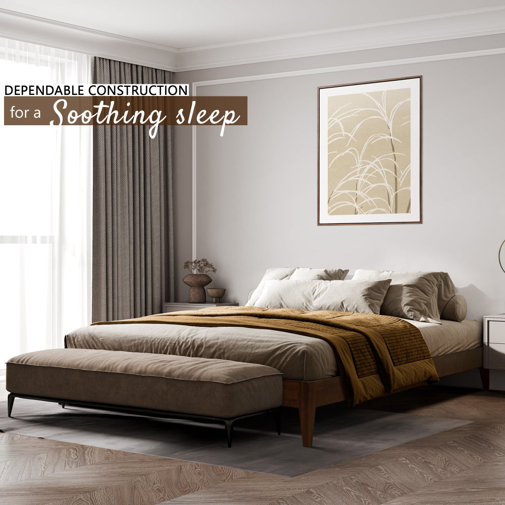 Acacia Mervyn Deluxe Wood Platform Bed Frame - Megsu