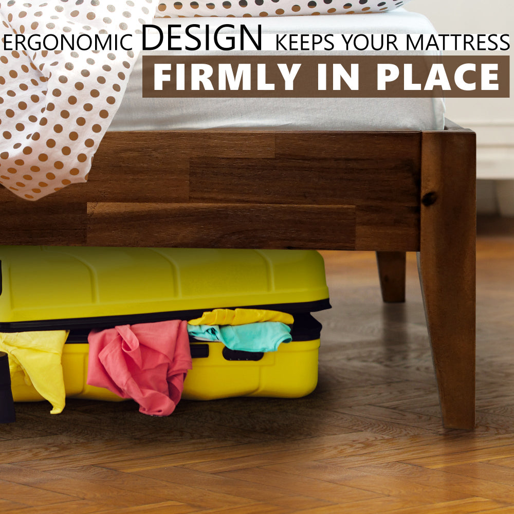 Acacia Mervyn Deluxe Wood Platform Bed Frame - Megsu