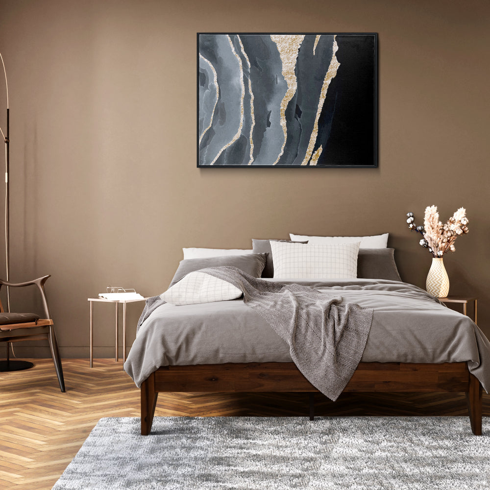 Acacia Mervyn Deluxe Wood Platform Bed Frame - Megsu