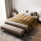Acacia Mervyn Deluxe Wood Platform Bed Frame - Megsu
