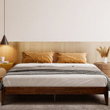 Acacia Mervyn Deluxe Wood Platform Bed Frame - Megsu