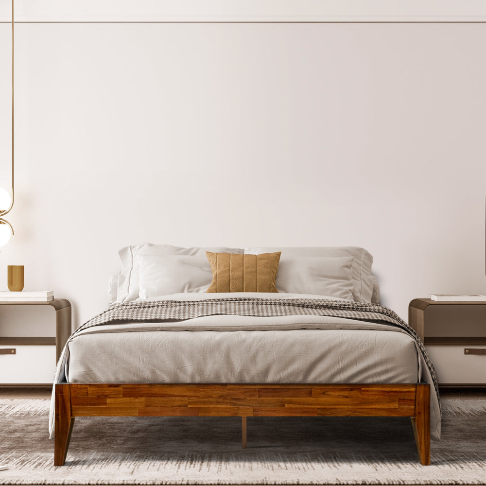 Acacia Mervyn Deluxe Wood Platform Bed Frame - Megsu