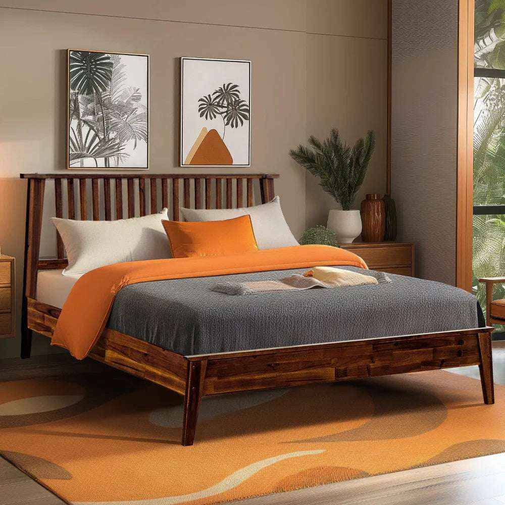 Acacia Kaylin Solid Wood Bed Frame - Megsu