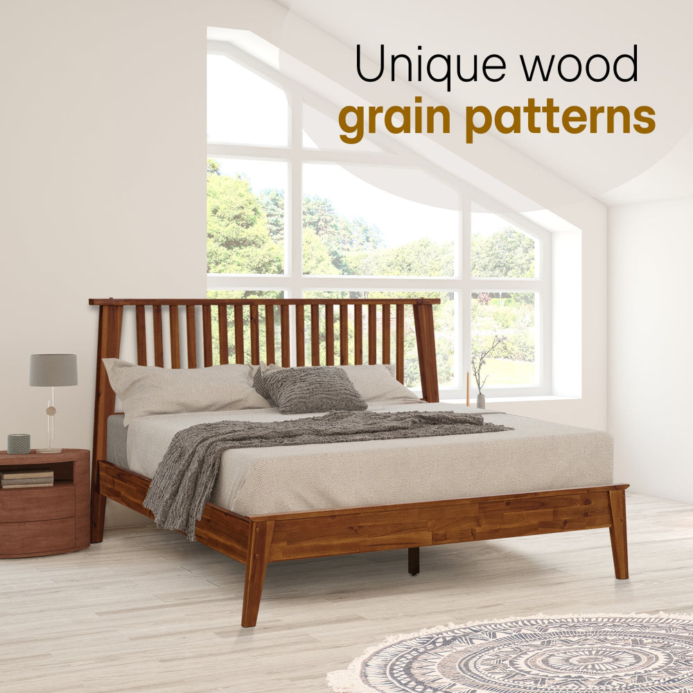 Cadre de lit plateforme en bois de luxe Kaylin