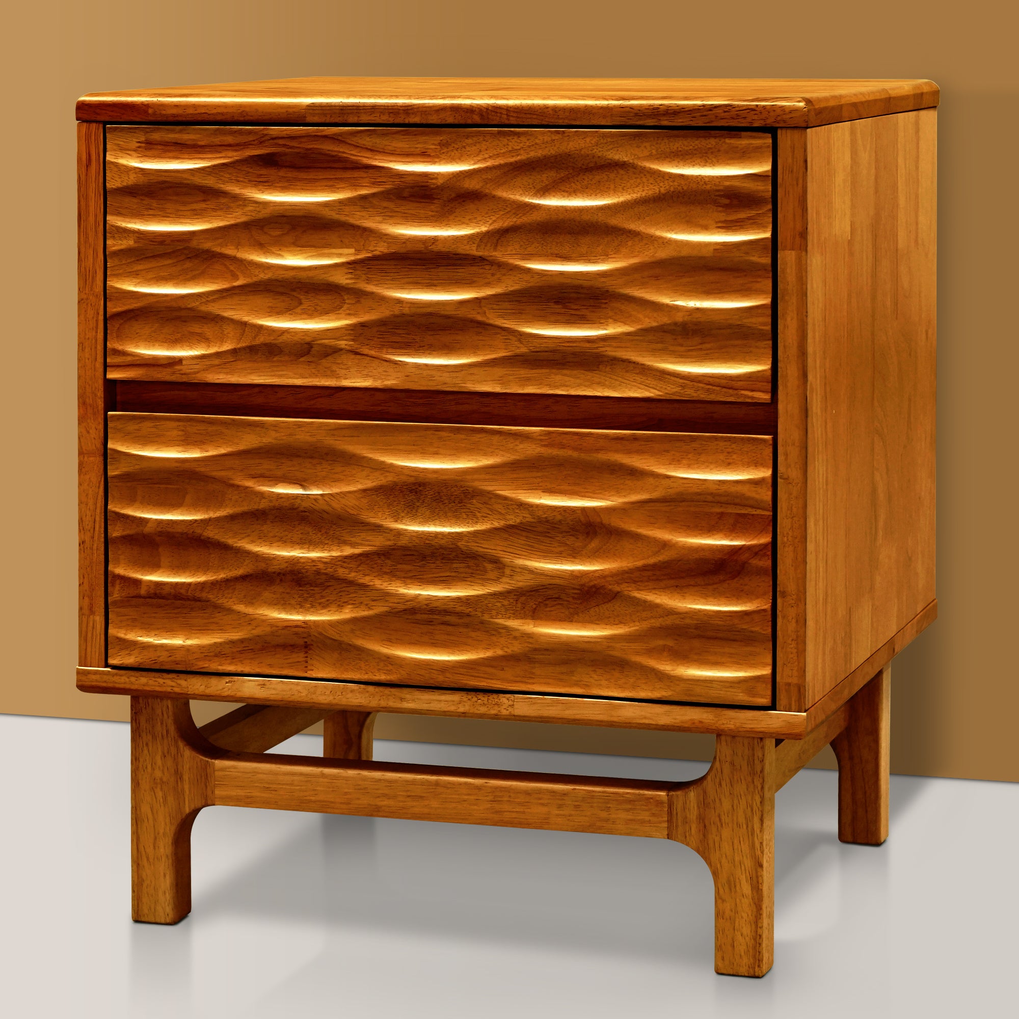 Acacia Elara Nightstand with 2 Drawers - Stylish Storage Solution