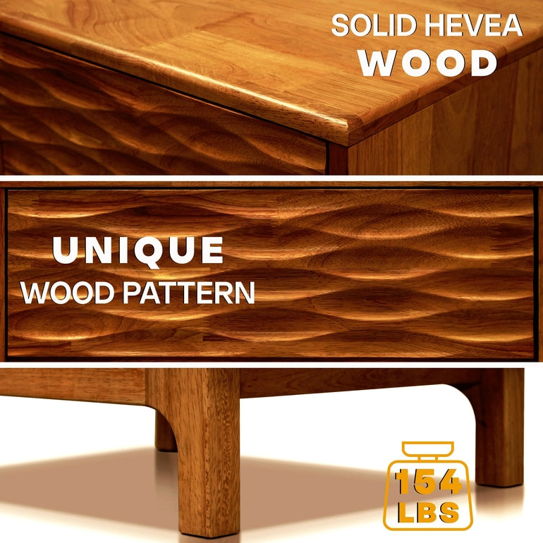 Acacia Elara Nightstand with 2 Drawers - Stylish Storage Solution