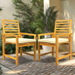 Tranquillo Solara Acacia Wood Outdoor Chairs Set of 2 with Cushions - Megsu
