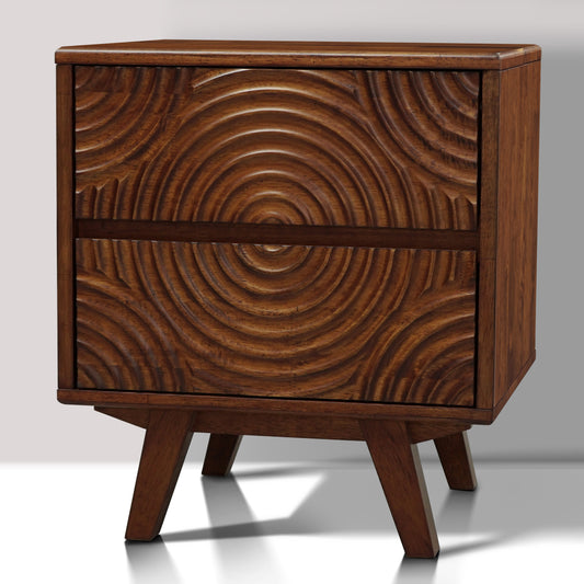 Acacia Harmony Nightstand with 2 Drawers - Megsu