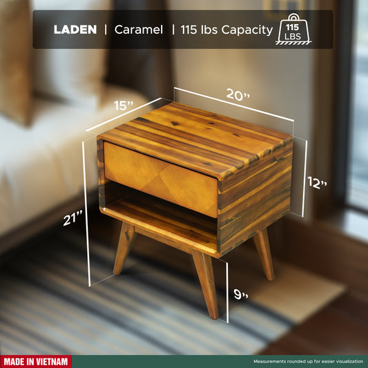 Rorns Laden Nightstand with drawer