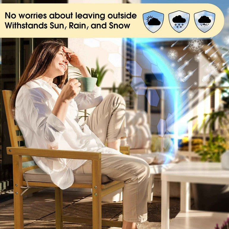 Tranquillo Solara Acacia Wood Outdoor Chairs Set of 2 with Cushions - Megsu