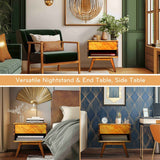 Rorns Laden Nightstand with drawer - Megsu