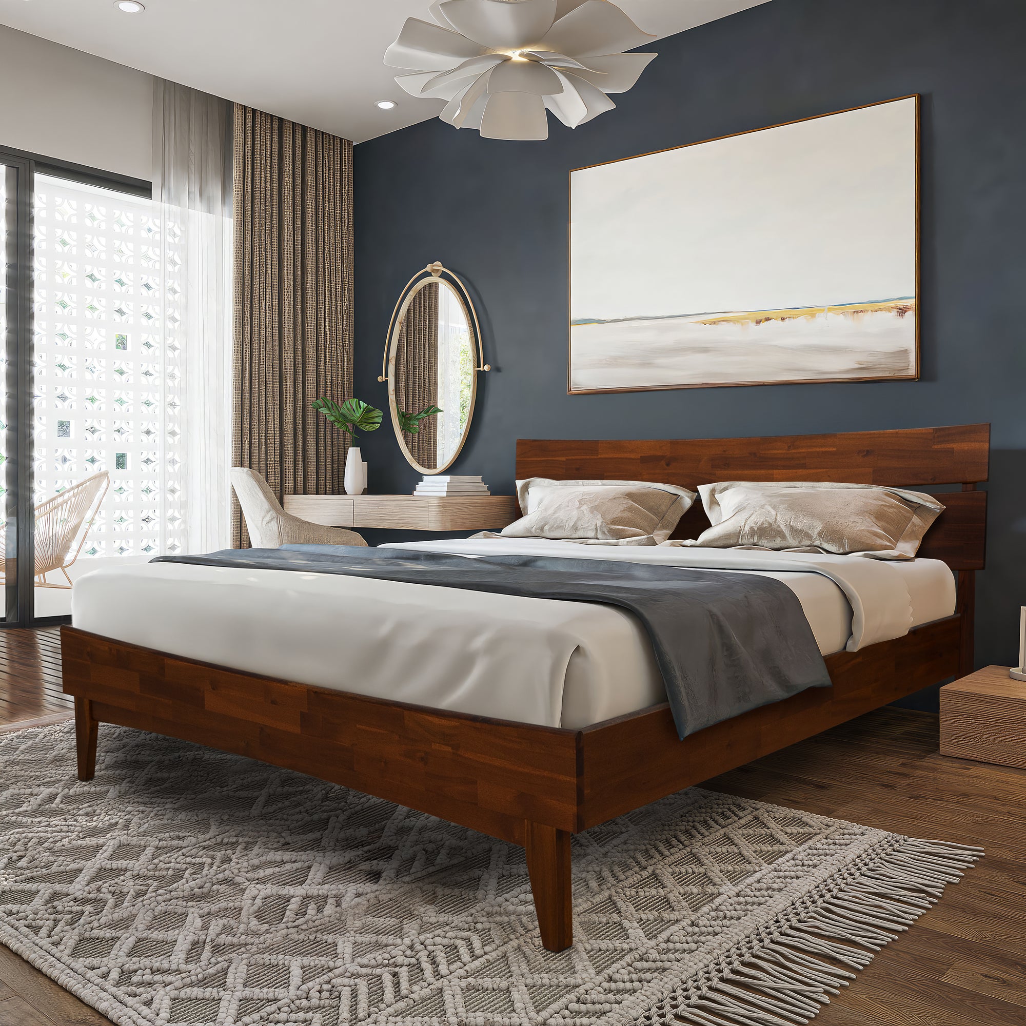 Cadre de lit plateforme en bois Aurora Deluxe