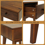 Acacia Sofia 1-Drawer Solid Wood Nightstand - Megsu