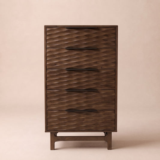 Elara Solid Wood Dresser with 5 Drawers