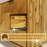 Megsu Veyron 6 Drawers Dresser, 54” Wide Dressers with Walnut/Oak Finish, Soft-Close Glides, Spacious Storage, Mid-Century Modern Inspired, Easy Setup