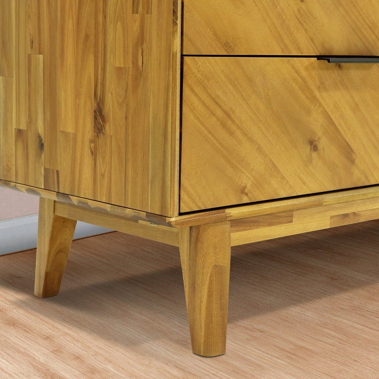 Megsu Veyron 6 Drawers Dresser, 54” Wide Dressers with Walnut/Oak Finish, Soft-Close Glides, Spacious Storage, Mid-Century Modern Inspired, Easy Setup