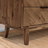 Megsu Veyron 6 Drawers Dresser, 54” Wide Dressers with Walnut/Oak Finish, Soft-Close Glides, Spacious Storage, Mid-Century Modern Inspired, Easy Setup