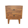 Acacia Silvia 2-Drawer Solid Wood Nightstand for Modern Bedrooms