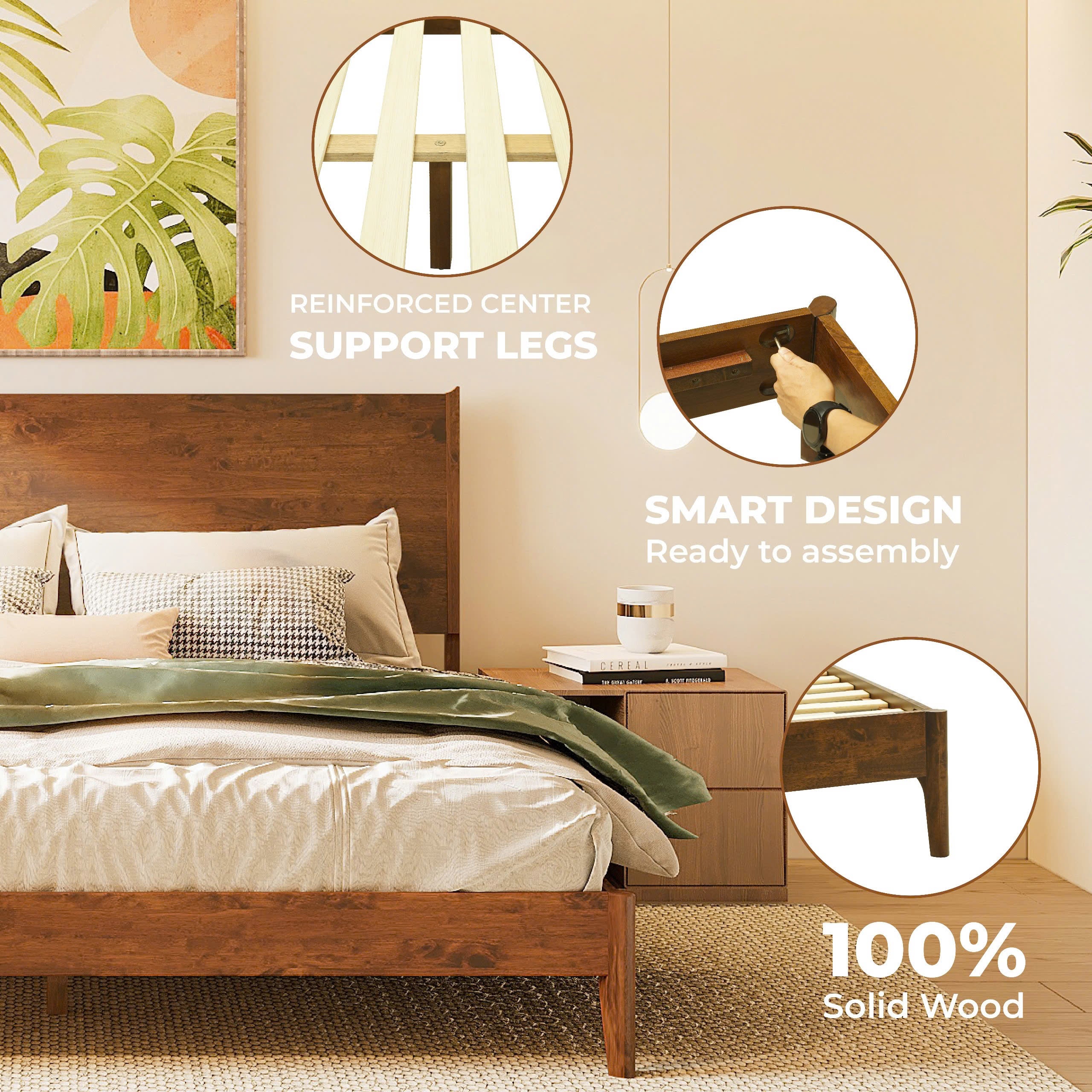 Cadre de lit plateforme en bois Haven Deluxe
